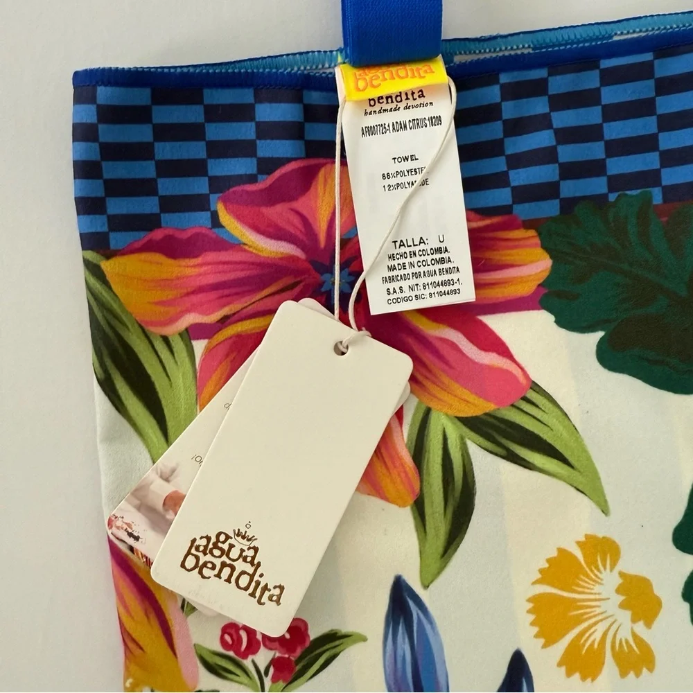 Agua Bendita Towel Adam Citrus Reversible Microfiber Quick-dry NWT